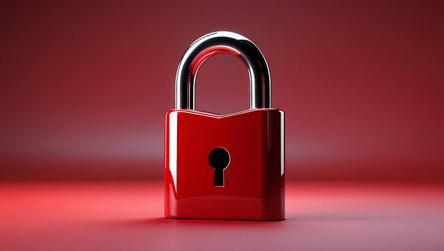 "Padlock Icon as a Symbol of Cybersecurity and Digital Data Protection in Modern Security Interfaces"

