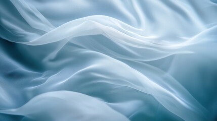 Obraz premium Elegant blue silk fabric with soft waves and light texture Fashion Revolution Day Love Your Thighs Day