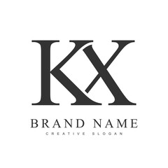 KX trendy logotype template. Initial letter k and x classic font style. Creative logo for company name or identity.
