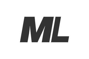 Obraz premium ML Techno Editable Font Logo For Corporate Branding. Bold, Futuristic Design With Unique Typographic Ideas. Minimal Custom Type And Dynamic Letter