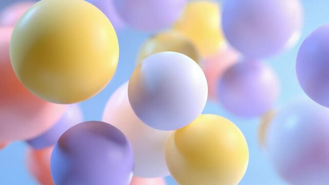 Colorful Bubbles in Suspension: A mesmerizing display of multi-colored spheres floats mid-air against a gradient backdrop, evoking a sense of levity and dreaminess. 