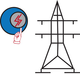 Electrical high power tower for transmission of voltage