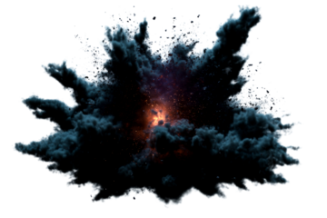 Cosmic colored smoke explosion on a transparent background