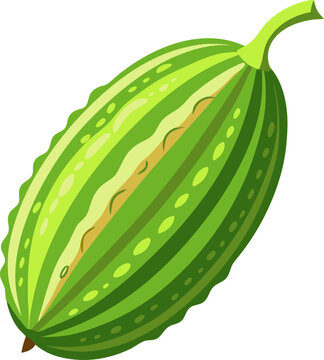 recommend clip art: Bitter Melon on white background