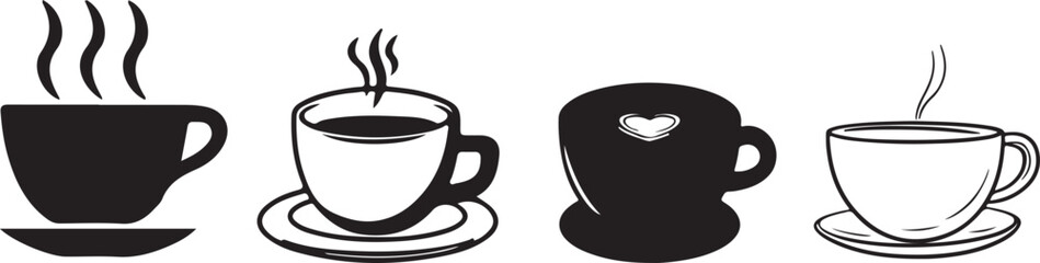 Set of Coffee Mugs Vector