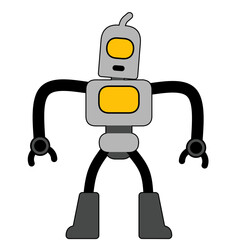 Fototapeta premium funny cartoon android. cute gray robot cartoon character vector design