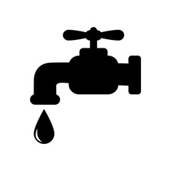 Water tap icon. Water tap with drop of water icon.Vector illustration design