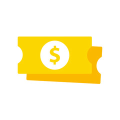 Money coupons icon. Business, sale, promotion, special offer, discount concepts. Flat vector design isolated illustration.