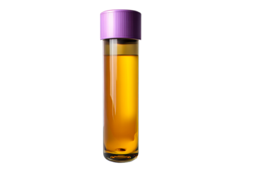 Test tube filled with liquid on transparent background
