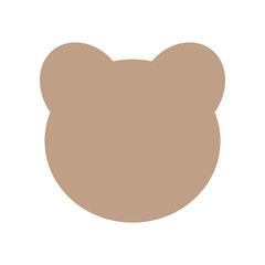 Teddy bear head shape. Flat cartoon character vector design isolated illustration.