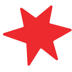 red star isolated on white