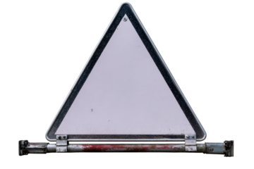 Warning sign ready for placement on construction site