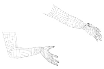 The image is a black and white drawing of two hands, one of which is extended and the other is folded. The hands are positioned in a way that suggests a gesture of friendship or connection