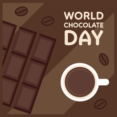 Dark Chocolate Bar Melted Chocolate in White Cup