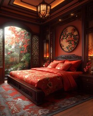 Chinese Zen Meditation Bedroom