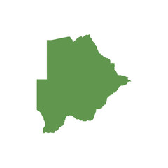 Green Botswana Map Vector