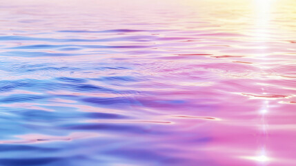 serene gradient of colors reflects on water surface, creating calming atmosphere. gentle ripples enhance tranquil scene