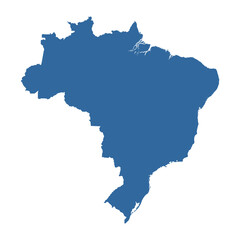 Blue Map of Brazil Vector