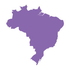 Obraz premium Brazil Country Map in Purple