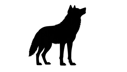 silhouette of a wolf isolated on transparent background