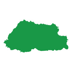 Fototapeta premium Green Bhutan Map Simple Outline