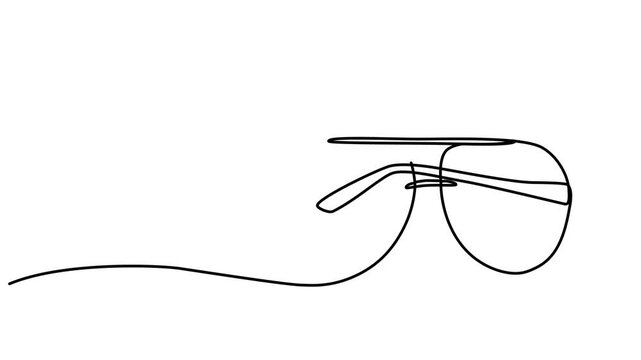 continuous one line drawing of glasses. vector illustration