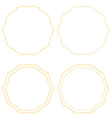 黄色の丸い凸凹したラベル風のフレームセット