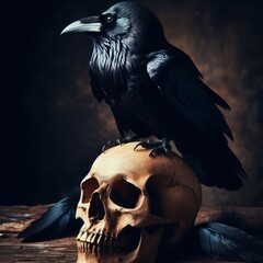 a Skull &ndash; A black raven