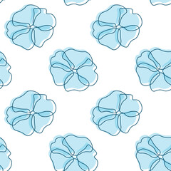 Floral seamless pattern. Blue and white textile design. Climbing plants print. Toile de jouy flowers wallpaper, pattern, background. Nature gentle seamless pattern. Vector pattern