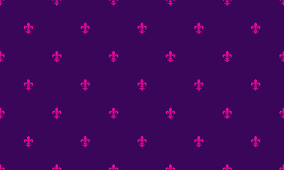 Elegant purple and pink fleurdelis pattern.  A regal, repeating design perfect for backgrounds, textiles, or branding projects.