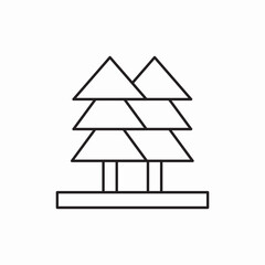 Pine trees forest nature icon vector sign