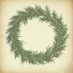Wormwood wreath in vintage style on a textured background  