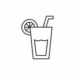 Juice glass refreshing drink icon vector sign