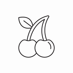 Cherry fruit fresh pair icon vector sign