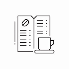 Menu coffee cup list icon vector sign