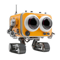 Cute Retro Robot with Big Eyes - 3D Render