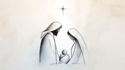 close up of the holy nativity with baby jesus, mary and joseph. related to christmas, birth of jesus, religion, celebration.