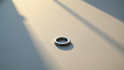 Stacked Metal Washers on Surface