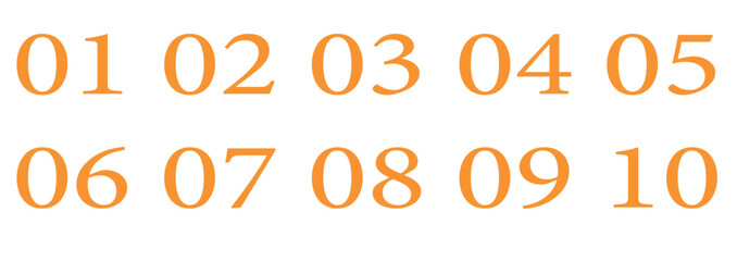Simple round numbers icon set in line style