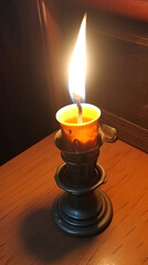 Single Flame in Darkness