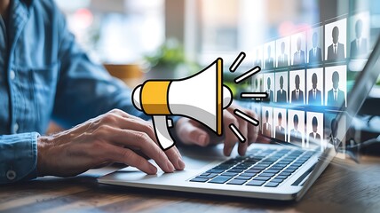 Digital Marketing Campaign Targeting Professionals On Laptop Screen