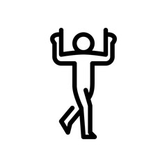 goal celebration outline icon. figure stick play football line art illustration.