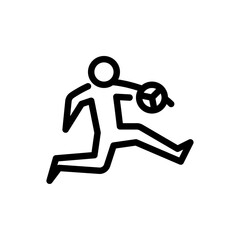 handball foul outline icon. figure stick play football line art illustration.
