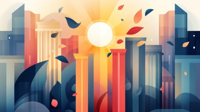 Celebrating democracy through vibrant community events and open discussions, fostering national unity in a customizable photo stock concept