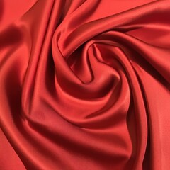 Obraz premium Red silk fabric swirl, textile background, fashion design