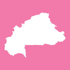 Burkina Faso Map On Pink Background