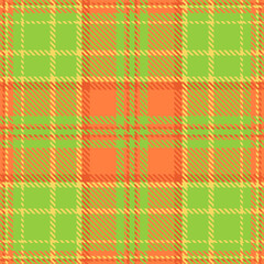 Vibrant green and orange plaid pattern.  Ideal for textile design, apparel, packaging, or website backgrounds.