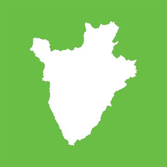 Burundi Map On Green Background