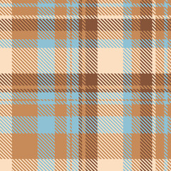 Elegant plaid pattern in soft browns and blues. Perfect for textile design, apparel, packaging, or website backgrounds.  Subtle texture creates a calming and sophisticated aesthetic.