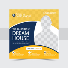 Modern Construction Social Media Post Banner Design Template